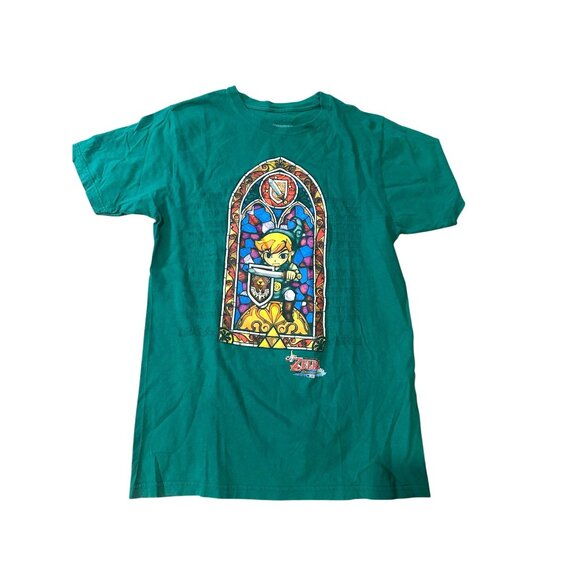The Legend of Zelda Wind Waker Stained Glass Graphic T-Shirt – Men’s Size M – Gr - Picture 1 of 9